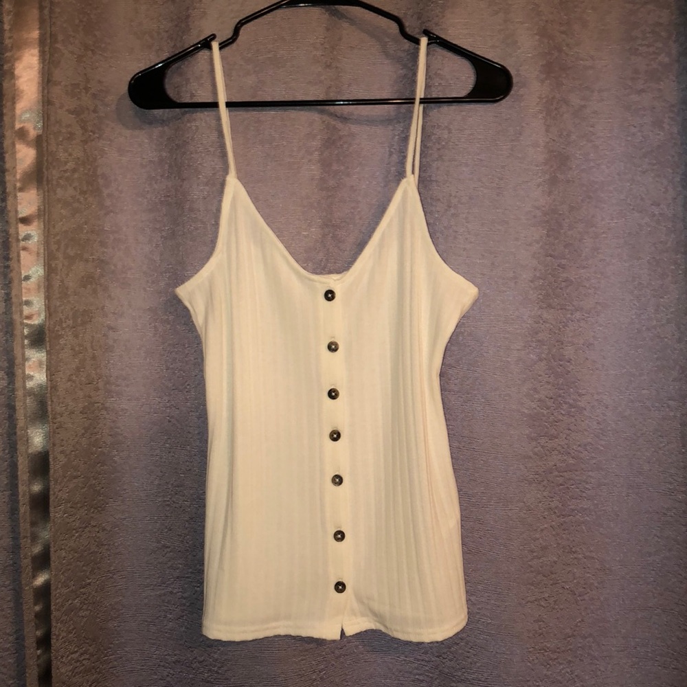 Never worn! H&M White button down tank top Sz M